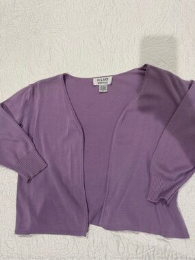 Clio Lavender Open-Front Cardigan